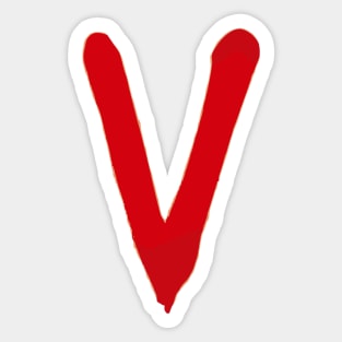 "v" for victory of the resistance Sticker